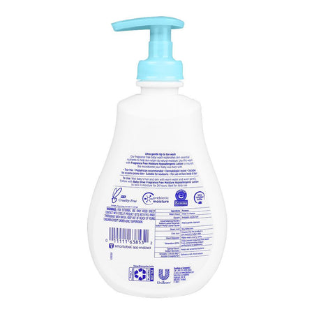 Dove Baby Sensitive Skin Care Hypoallergic Wash, Fragrance Free Moisture, Parabens Free, 384ml - Image 2