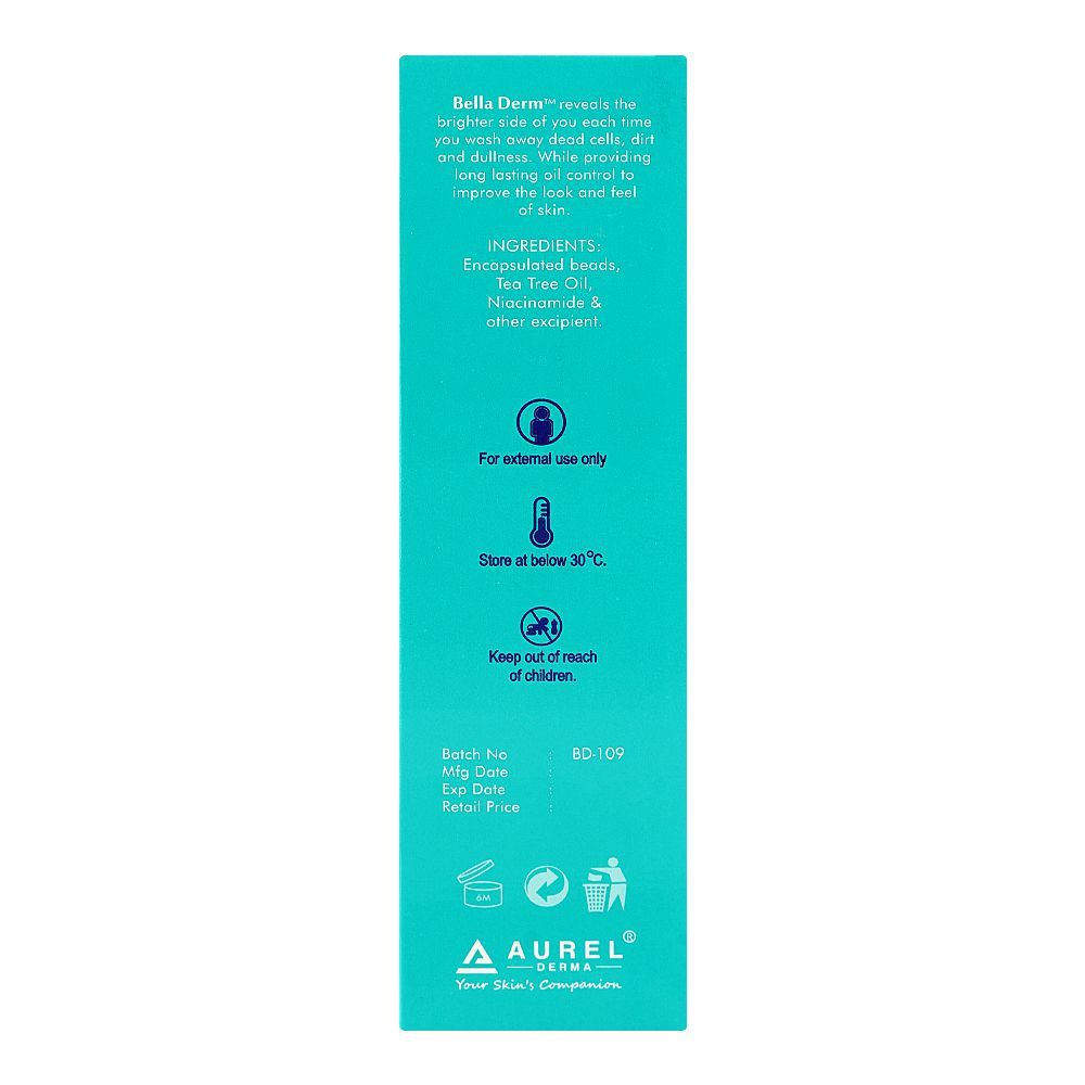 Bella Derm Face Wash, Control Blemishes & Oil, Unclog Pores, 100ml - Image 3