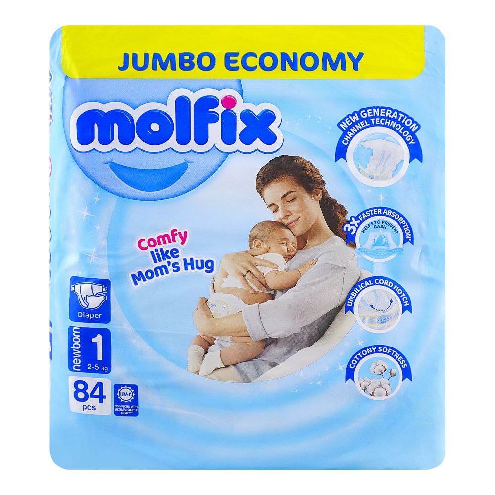 Molfix Diaper Newborn 1, Jumbo Economy Pack, 2-5kg, 84-Pack - Main Image