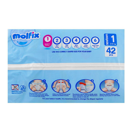 Molfix Diapers Newborn 1, 2-5kg, 42-Pack - Image 2