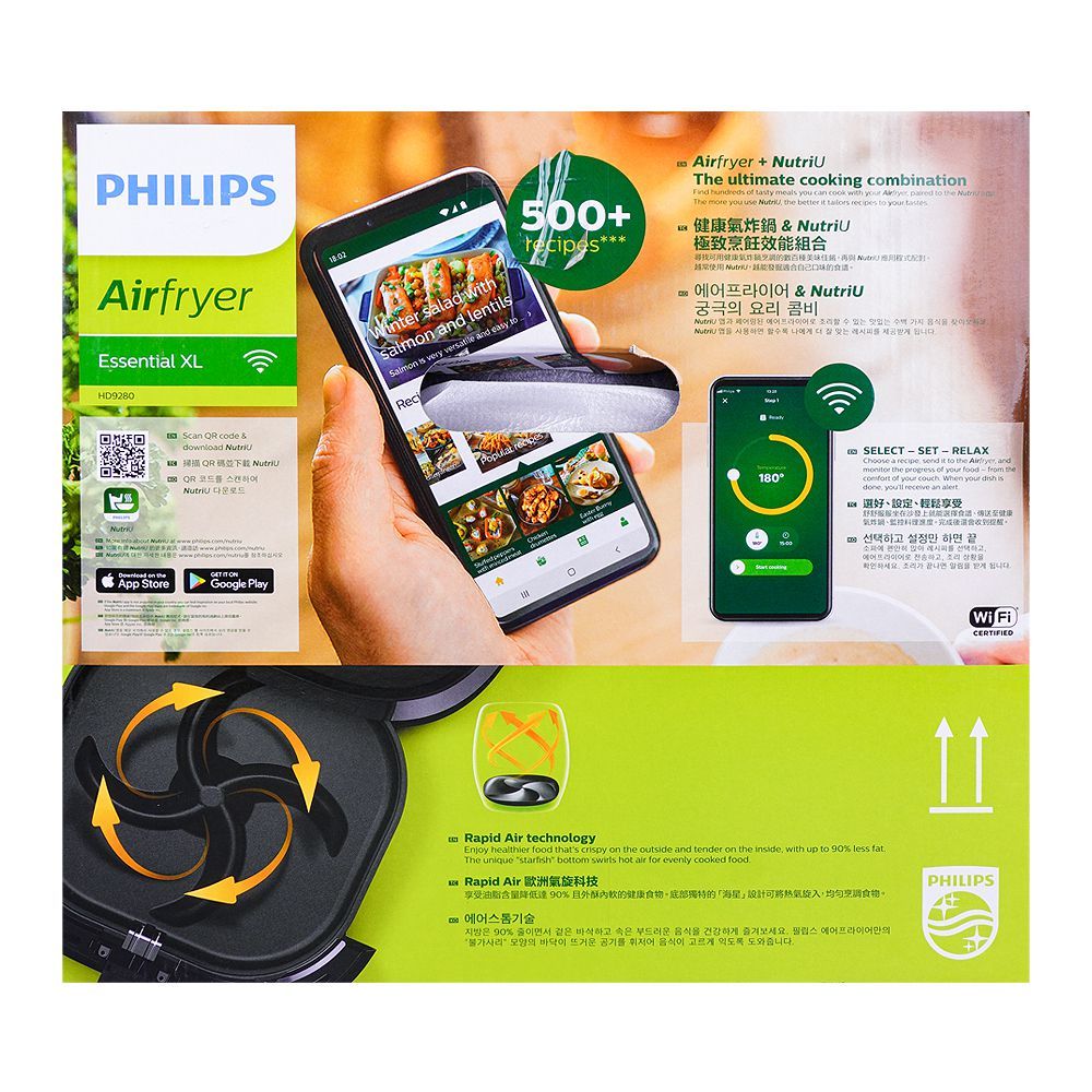 Philips Essential XL Air Fryer, 14-in-1, WIFI Connected, 90% Less Fat, HD9280/91 - Image 5