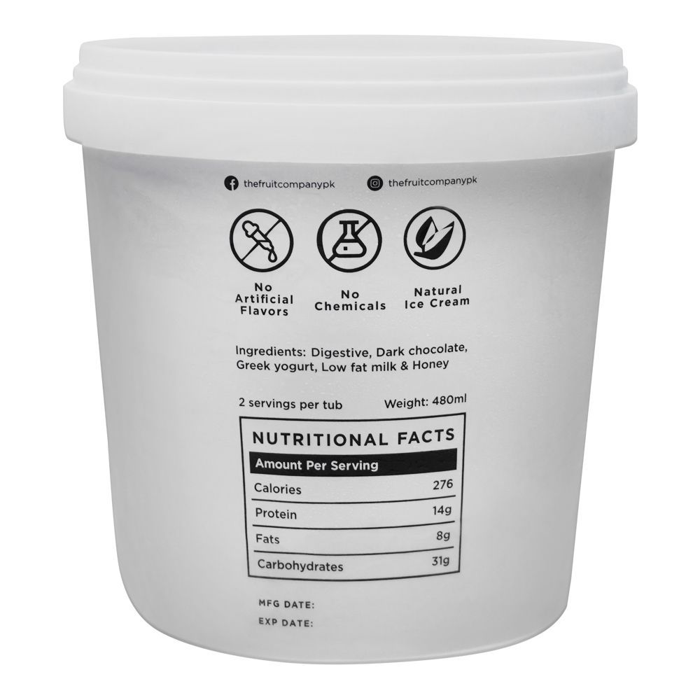 The Fruit Company Vanilla Cookie Dough, No Added Sugar, Natural Ice Cream, 480ml - Image 2