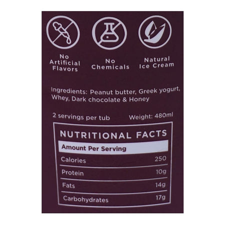 The Fruit Company Peanut Butter Choco, No Added Sugar, Natural Ice Cream, 480ml - Image 3