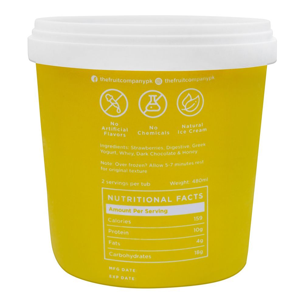 The Fruit Company pro Strawberry Cheese Cake, No Added Sugar, Natural Ice Cream, 480ml - Image 2