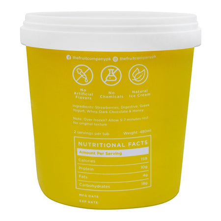 The Fruit Company pro Strawberry Cheese Cake, No Added Sugar, Natural Ice Cream, 480ml - Image 2