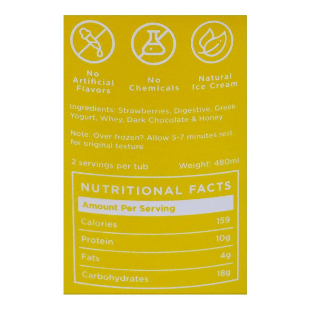 The Fruit Company pro Strawberry Cheese Cake, No Added Sugar, Natural Ice Cream, 480ml - Image 3
