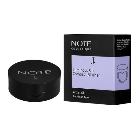 J. Note Luminous Silk Compact Blusher, Argan Oil, For All Skin Types, 5.5g, 12 Rosy Glow - Image 2
