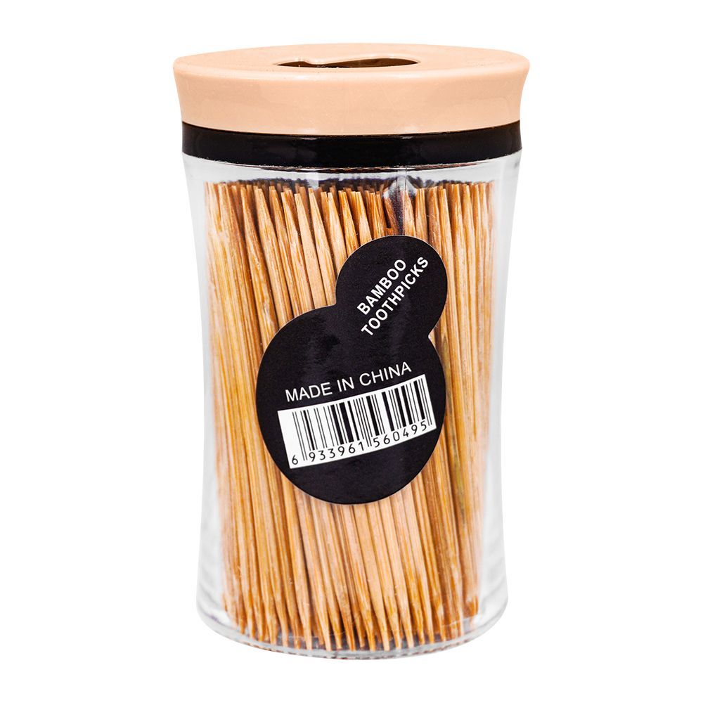 Bamboo Tooth Pick Oval Jar, 6049 - Main Image
