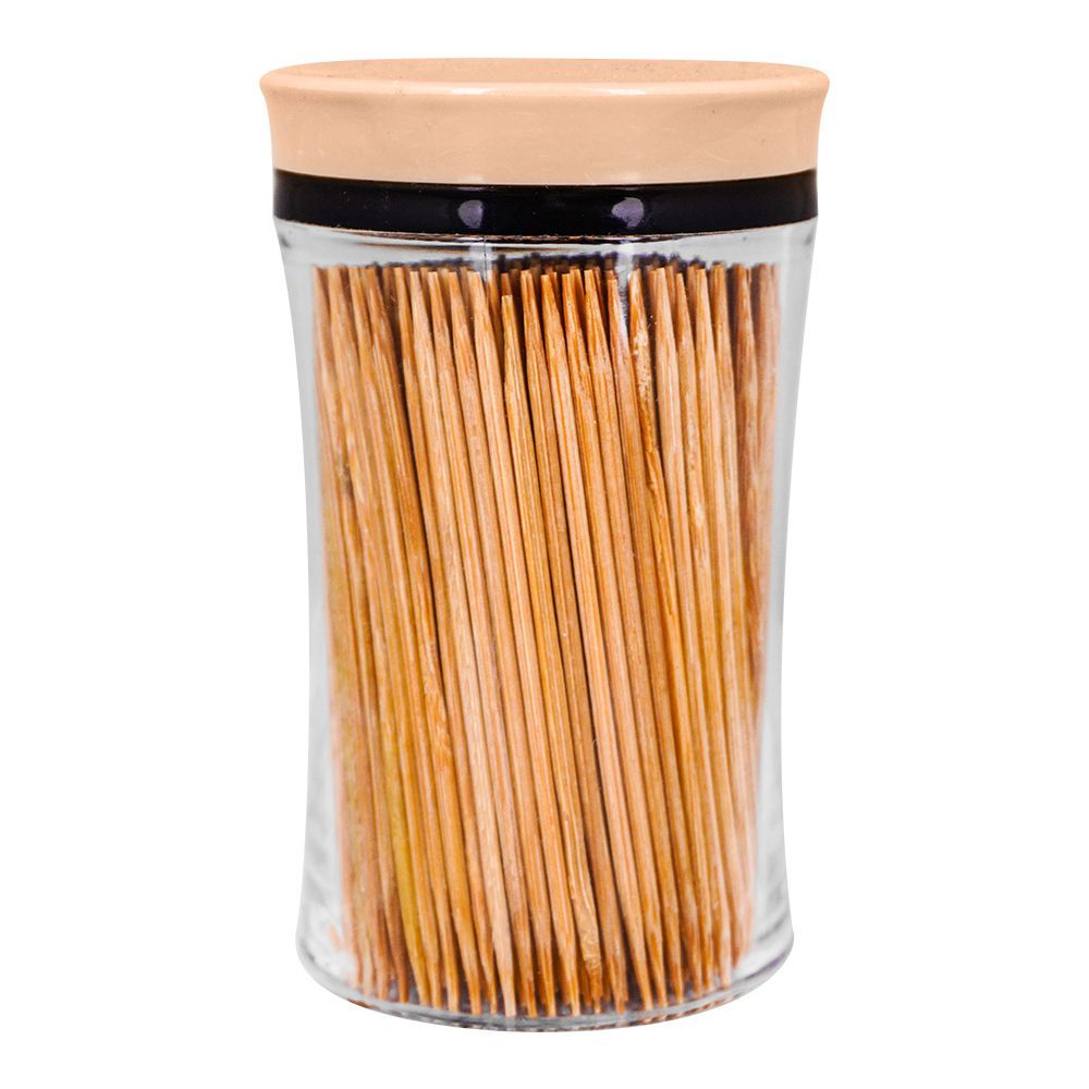 Bamboo Tooth Pick Oval Jar, 6049 - Image 2
