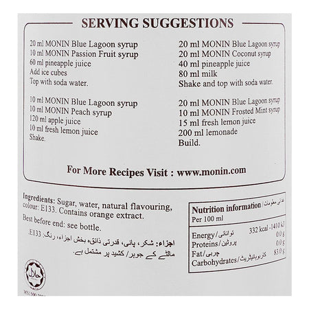 Monin Blue Lagoon Syrup, 1 liter - Image 3