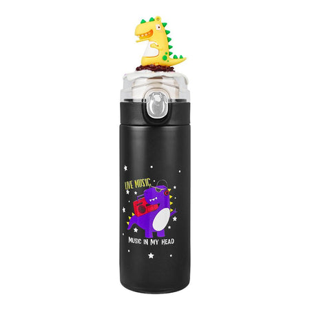Dinosaur Trendy Plastic Water Bottle, Leakproof Ideal for Office, School & Outdoor, Black, GWD078 - Image 4