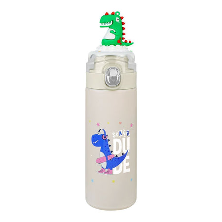 Dinosaur Plastic Water Bottle, Leakproof, Ideal for Office, School & Outdoor, Off White, GWD078 - Image 4