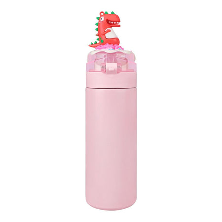 Dinosaur Trendy Plastic Water Bottle, Leakproof Ideal for Office, School & Outdoor, Pink, GWD078 - Image 5