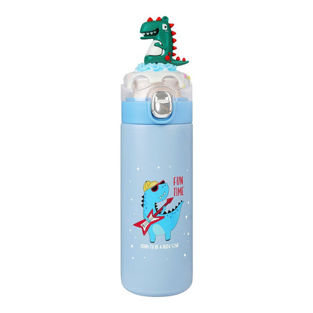 Dinosaur Trendy Plastic Water Bottle, Leakproof Ideal for Office, School & Outdoor, Sky Blue, GWD078 - Image 4