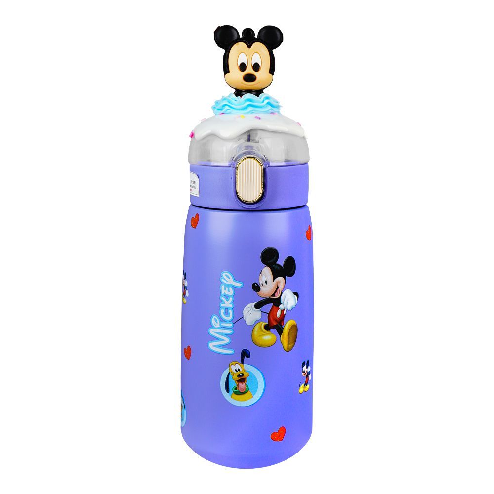 Mickey Mouse Theme Plastic Water Bottle, Leakproof Ideal for Office, School & Outdoor, Purple, CA302 - Main Image