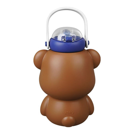 Bear Plastic Thermos Cup Water Bottle With Straw & Strap, Brown, 450ml Capacity, 6417B - Image 4