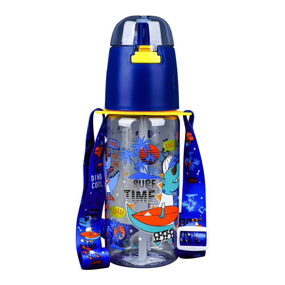 Surf Time Theme Spray Plastic Water Bottle With Lid, Blue, 580ml Capacity, FA9346 - Main Image