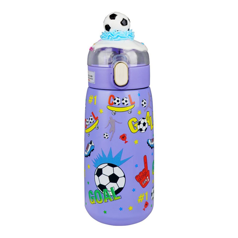Goal Theme Stainless Steel Water Bottle, Purple, 500ml Capacity, CA325 - Main Image