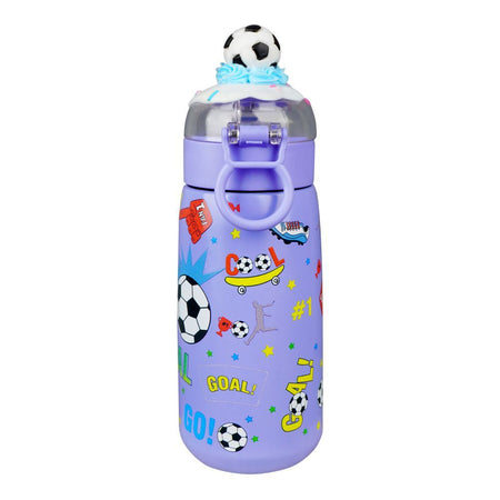 Goal Theme Stainless Steel Water Bottle, Purple, 500ml Capacity, CA325 - Image 2