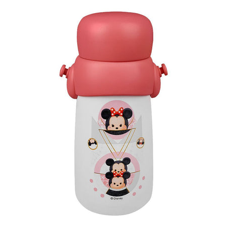 Tsum Tsum Plastic Thermos With Strap, Pink, Creative Water Bottle, WD-2354 - Image 2