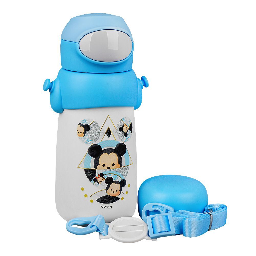 Tsum Tsum Plastic Thermos With Strap, Sky Blue, Creative Water Bottle, WD-2354 - Main Image