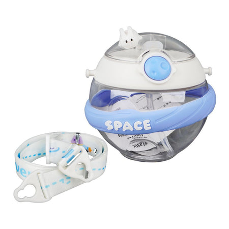 Cute Rabbit Vitality Planet Plastic Space Cup, 750ml Capacity, White, Creative Water Bottle, POP2315 - Main Image