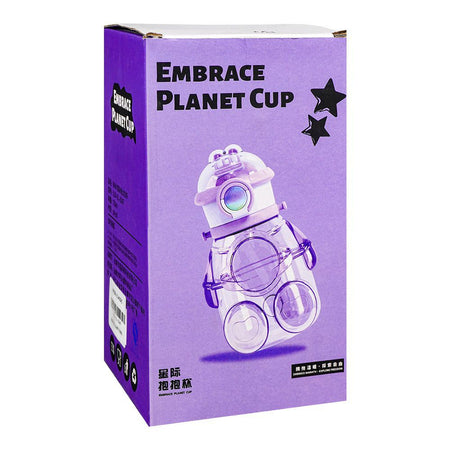 Embrace Planet Cup Plastic Water Bottle With Strap, Blue, XJX-SL-2247 - Image 3