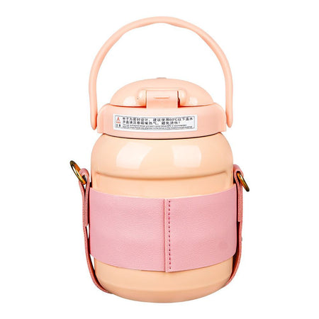 B.Dake Plastic Thermos With Chain Strap, Pink, Creative Water Bottle, BW1810 - Image 2