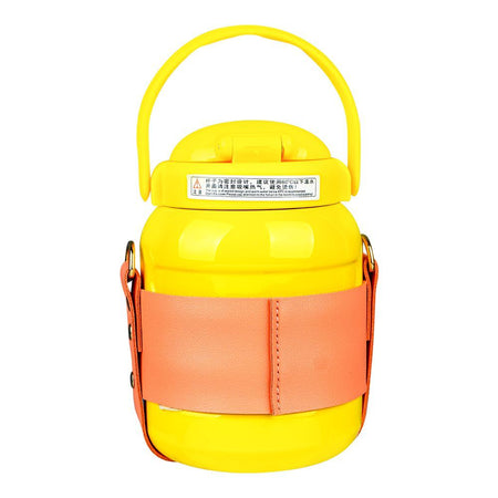 B.Dake Plastic Thermos With Chain Strap, Yellow, Creative Water Bottle, BW1810 - Image 2