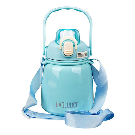 Hande Pot Plastic Thermos With Strap, 650ml Capacity, Sea Green, Creative Water Bottle, XW8659A - Main Image