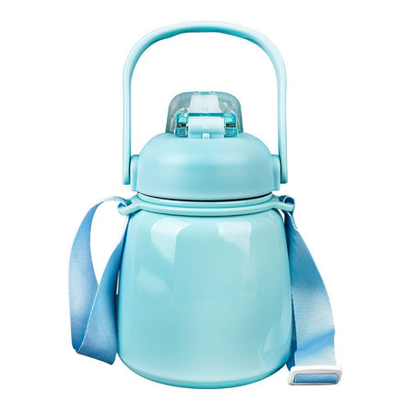 Hande Pot Plastic Thermos With Strap, 650ml Capacity, Sea Green, Creative Water Bottle, XW8659A - Image 2