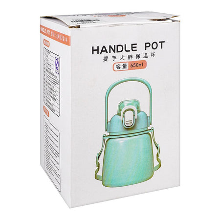 Hande Pot Plastic Thermos With Strap, 650ml Capacity, Sea Green, Creative Water Bottle, XW8659A - Image 3