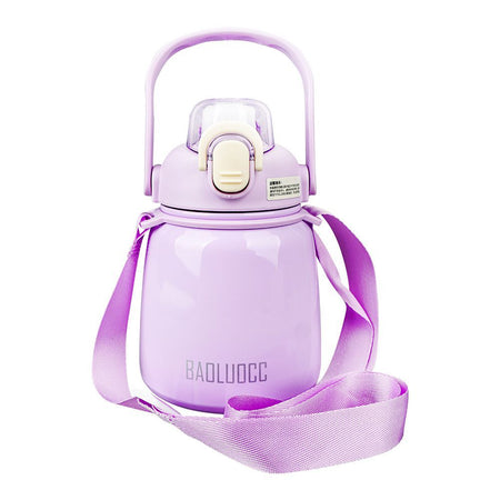 Hande Pot Plastic Thermos With Strap, 650ml Capacity, Purple, Creative Water Bottle, XW8659A - Main Image