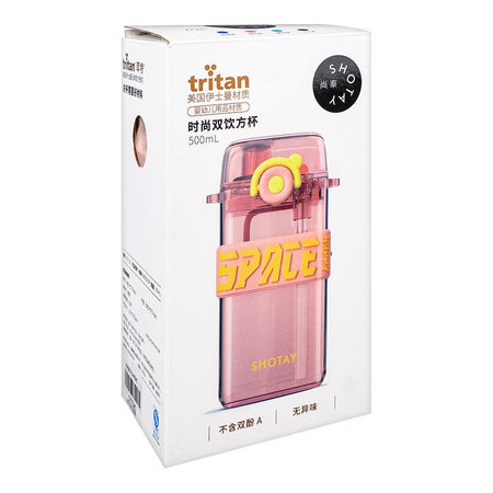 Happy Space Plastic Water Bottle With Strap, 500ml Capacity, Pink, ST7101 - Image 3