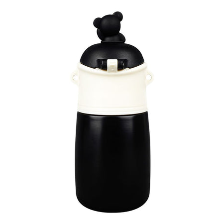 Moto Rabbit Plastic Thermos With Strap, Black, Creative Water Bottle, FXD-7606 - Image 2