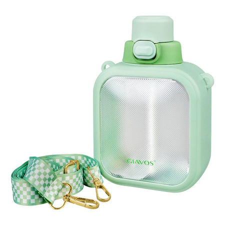 Giavos Fashion Plastic Cup Water Bottle With Strap, 700ml Capacity, Green, JG2575A - Main Image