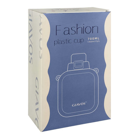 Giavos Fashion Plastic Cup Water Bottle With Strap, 700ml Capacity, Yellow, JG2575A - Image 3