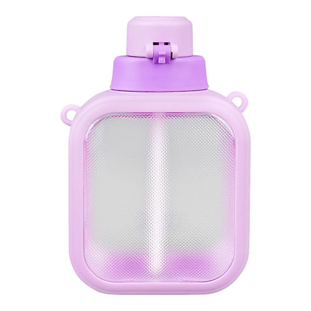 Giavos Fashion Plastic Cup Water Bottle With Strap, 700ml Capacity, Purple, JG2575A - Image 2