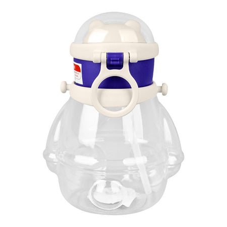 Bear Plastic Water Bottle With Strap, White, M10745 - Image 2