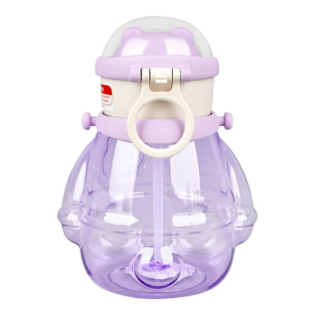 Bear Plastic Water Bottle With Strap, Purple, M10745 - Image 2