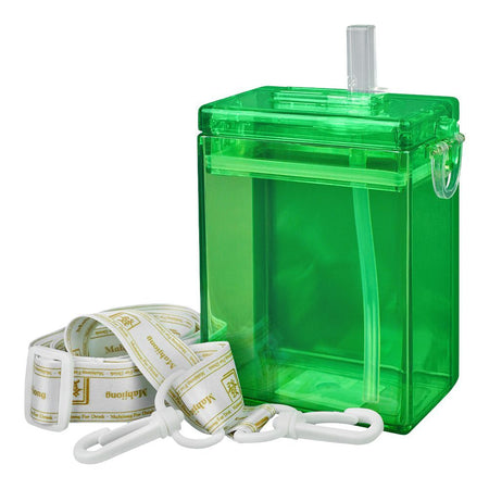 Mahjong Shape Plastic Water Bottle With Strap, Green, YF230913 - Main Image