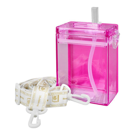 Mahjong Shape Plastic Water Bottle With Strap, Purple, YF230913 - Main Image