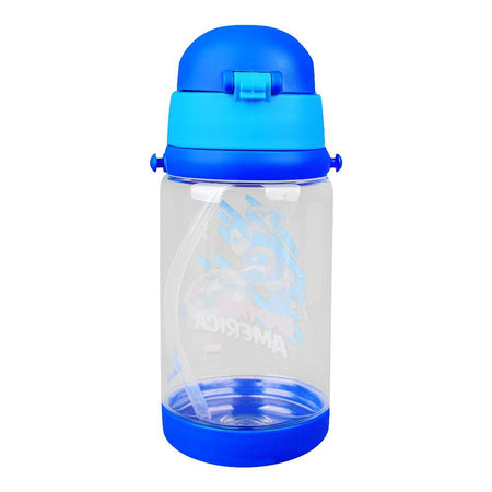 Captain America Plastic Water Bottle With Strap, Dark Blue, B6302 - Image 2