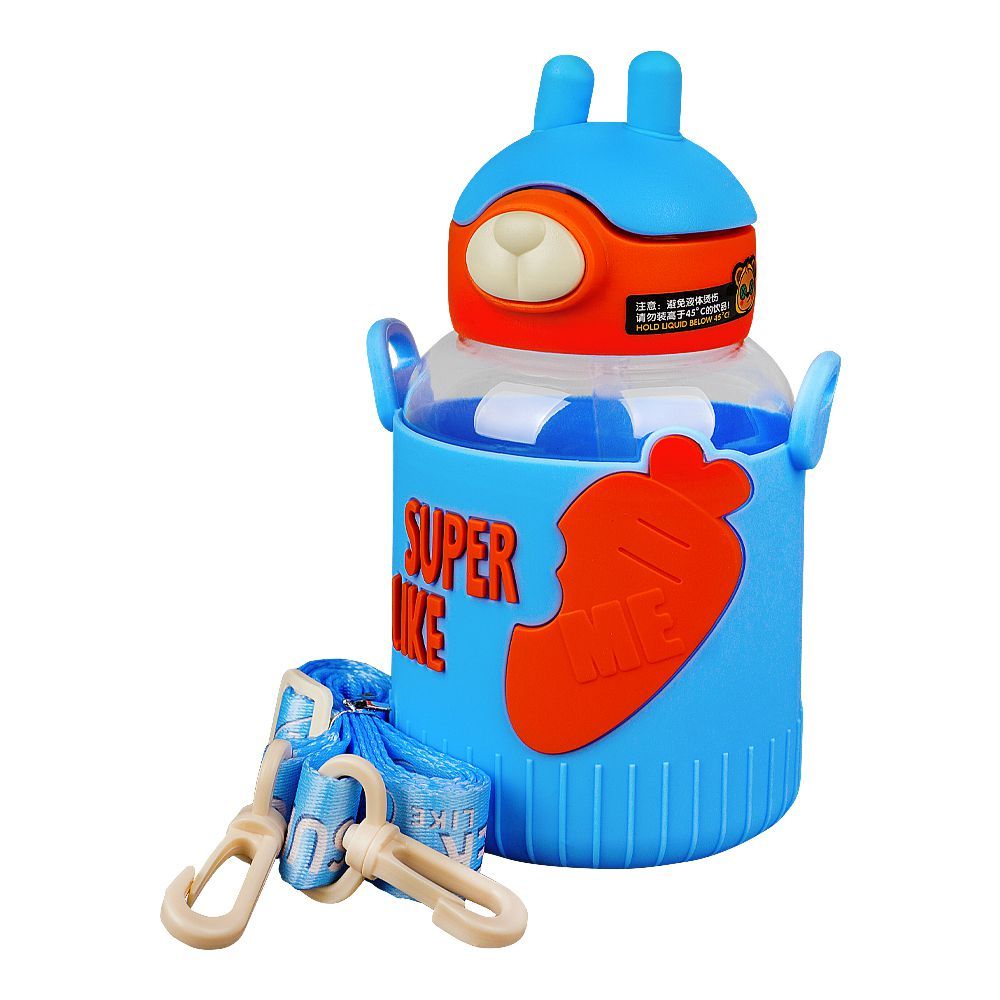 Super Like Me Plastic Water Bottle With Strap, Blue, XJX-SL2242 - Main Image