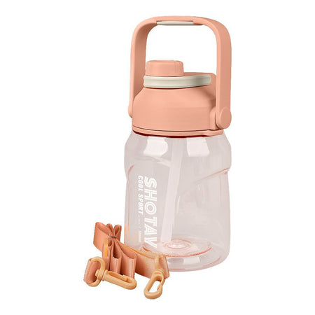 Shotay Cool Sport Plastic Water Bottle With Strap, 1000ml Capacity, Pink, ST-7305 - Main Image