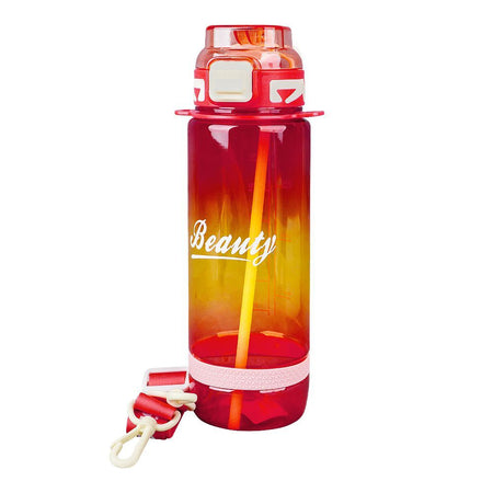Beauty Plastic Water Bottle With Strap, 850ml Capacity, Pink, YT-7762 - Main Image