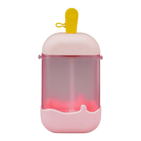 Ice Cream Shape Plastic Water Bottle With Strap, 400ml Capacity, Pink, YF2303 - Image 2