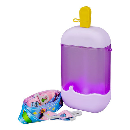 Ice Cream Shape Plastic Water Bottle With Strap, 400ml Capacity, Purple, YF2303 - Main Image