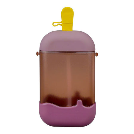 Ice Cream Shape Plastic Water Bottle With Strap, 400ml Capacity, Dark Purple, YF2303 - Image 2