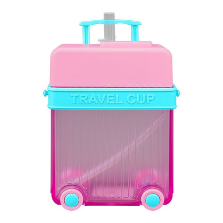 Luggage Travel Cup Plastic Water Bottle With Strap, 450ml Capacity, Pink, YF2307 - Image 2